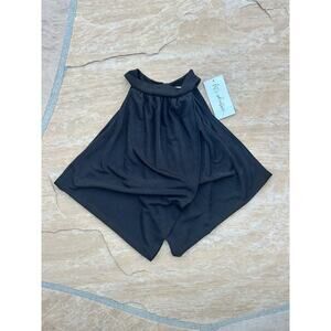 12th Tribe Black Tank Muscle Tank Large Crop Top High Neck NWT